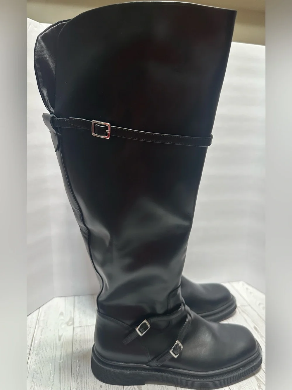 NWT - Sarto by Franco Sarto ‘Ainsley’ Leather Tall Riding Boots, Black, Sz 6